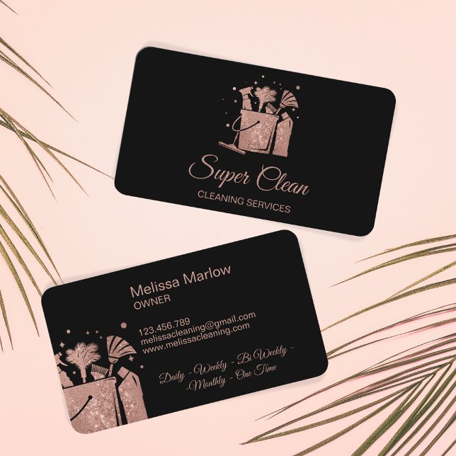 Professionell House Städning Ro Guld Glitter Visitkort (Skapare uppladdad)