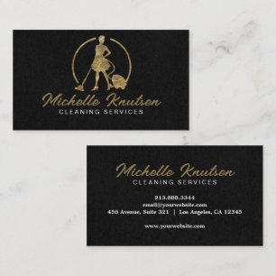 Professionell House Städning Service Black Guld Visitkort