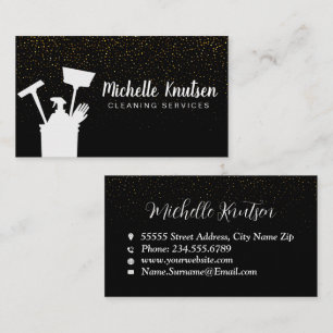 Professionell House Städning Service Black Guld Visitkort