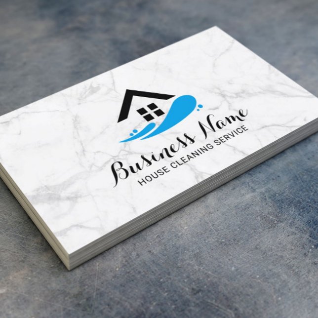 Professionell House Städning Service Modern Marble Visitkort (Skapare uppladdad)