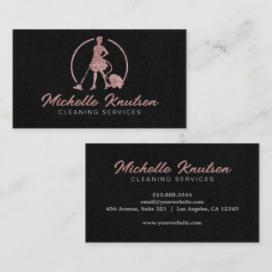 Professionell House Städning Service rosa glitter Visitkort