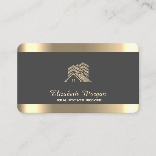 Professionell House Tak Real Gods Grått Visitkort (Framsida)