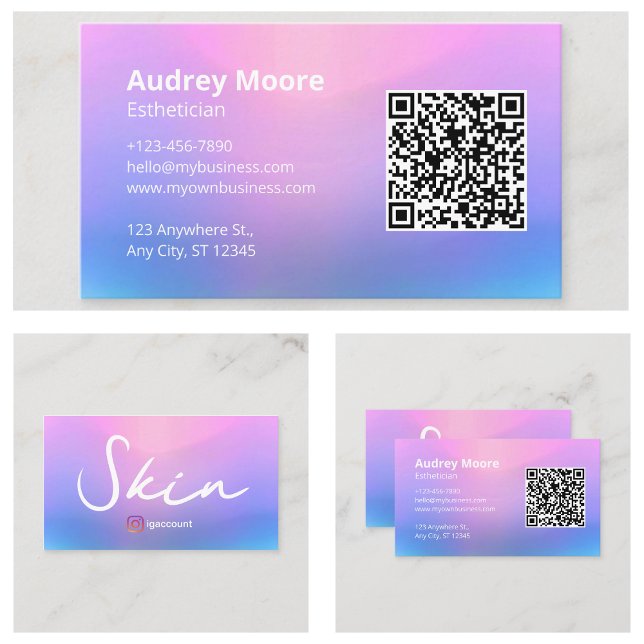 Professionell hudterapeut visitkort (Professional Skin Esthetician Business Card
)