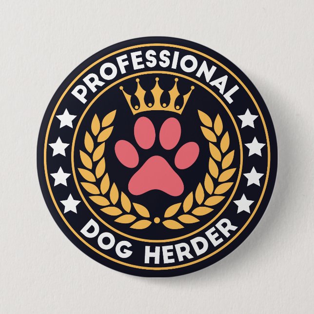 Professionell hund herder knapp (Framsida)