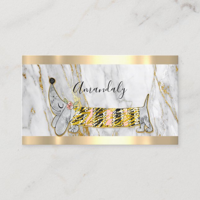 Professionell Hund Sitter Pets Care Basset Marble Visitkort (Framsida)