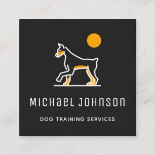 Professionell Hund Training Service Doberman Black Fyrkantigt Visitkort