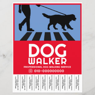 Professionell Hund Walking Service Reklamblad