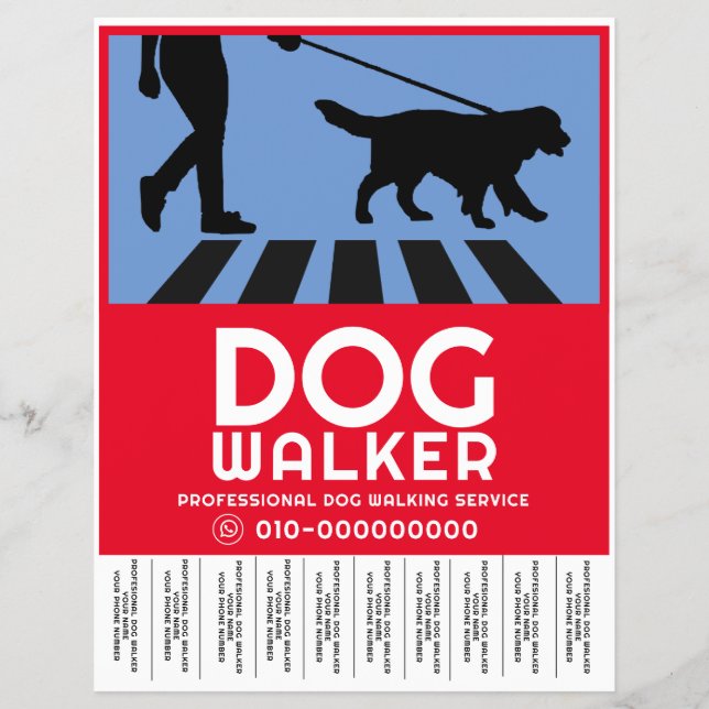 Professionell Hund Walking Service Reklamblad (Framsidan)