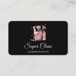Professionell hushållsrengöring Rose Gold Glitter  Visitkort