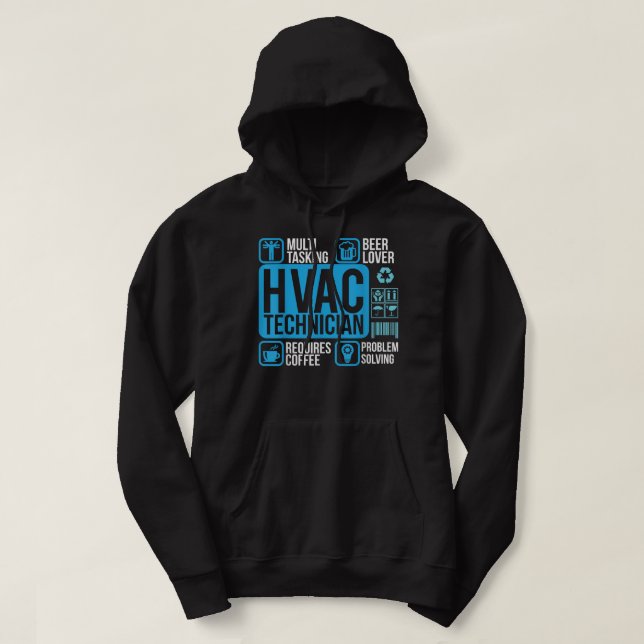 Professionell HVAC-tekniker HVAC-värmekylning Hoodie (Design framsida)