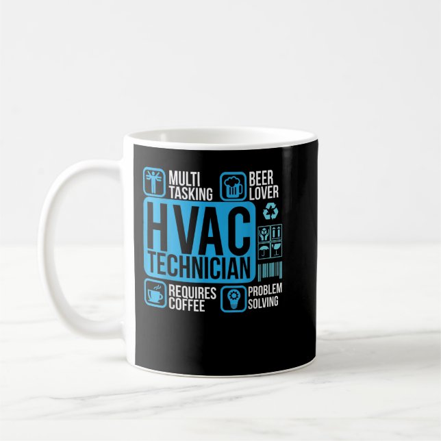 Professionell HVAC-tekniker HVAC-värmekylning Kaffemugg (Vänster)