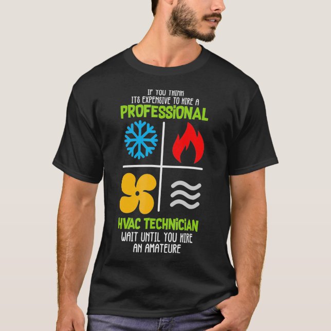 Professionell HVAC-tekniker HVAC-värmekylning  T Shirt (Framsida)