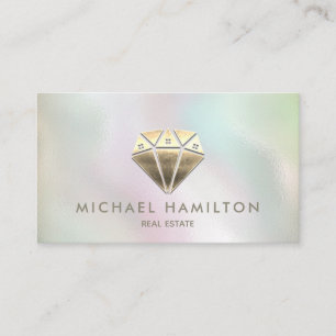 Professionell i gods guld diamantens logotyp visitkort