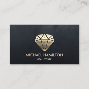 Professionell i gods guld diamantens logotyp visitkort