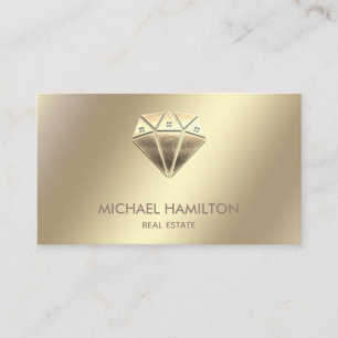 Professionell i gods guld diamantens logotyp visitkort