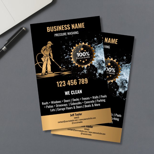 Professionell i Guld Tvättar strömTvättande Flygblad (Skapare uppladdad)