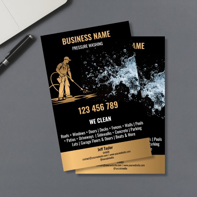 Professionell i Guld Tvättar strömTvättande Flygblad (Skapare uppladdad)