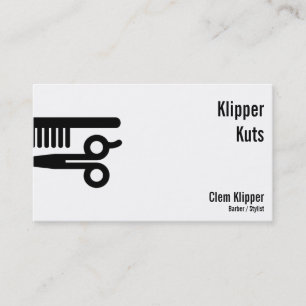 Professionell illustration av sax och kam visitkort
