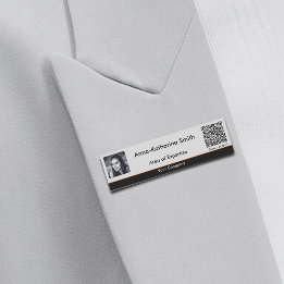 Professionell Image QR-Orange-accents Grått Namnbricka