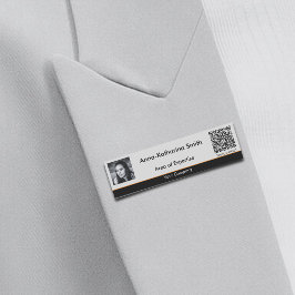 Professionell Image QR-Orange-accents Grått Namnbricka