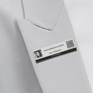 Professionell Image QR-Orange-accents Grått Namnbricka