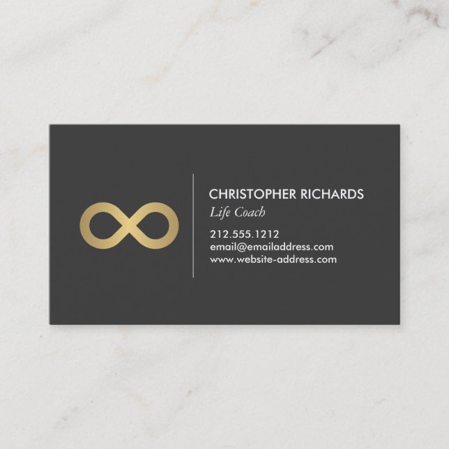 Professionell Infinity Symbol i Faux Guld Visitkort (Framsida)