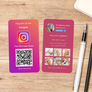 Professionell Instagram-foto följer mig QR-kod Visitkort