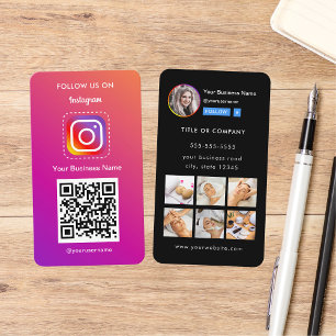 Professionell Instagram-foto följer mig QR-kod Visitkort
