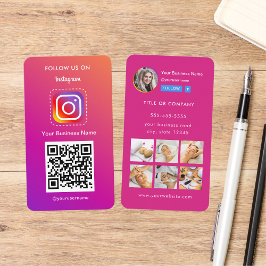 Professionell Instagram-foto följer mig QR-kod Visitkort
