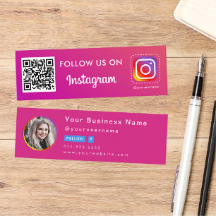 Professionell Instagram-foto följer Min QR-kod Mini Visitkort