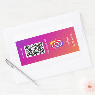 Professionell Instagram-fotografi Följ mig Qr-kod Rektangulärt Klistermärke