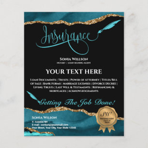 Professionell Insurance Agent Teal Agate Fly Flyer