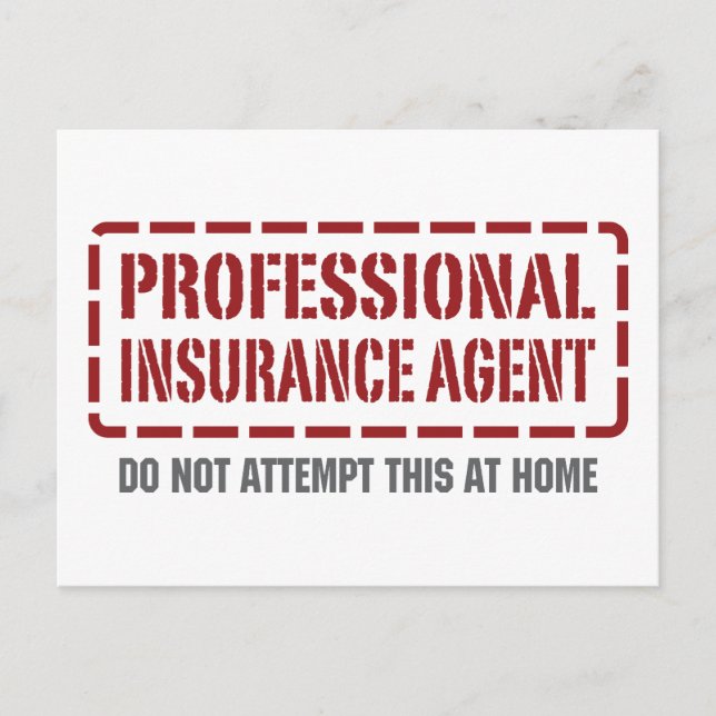 Professionell Insurance Agent Vykort (Framsida)