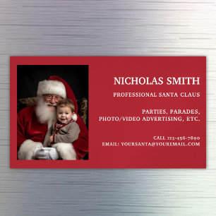 Professionell jul Santa Claus foto Magnetiska Visitkort
