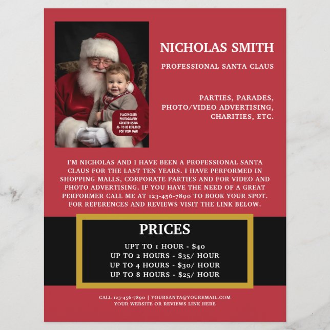 Professionell jul-tomte promotionsfoto reklamblad (Framsidan)