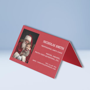 Professionell Julfoto Santa Claus Vikbar Visitkort