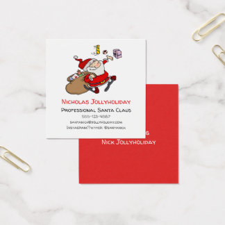 Professionell Jultomten Funny Informell Tecknad Fyrkantigt Visitkort