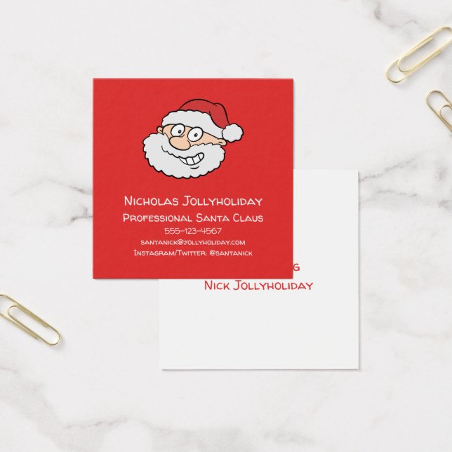 Professionell Jultomten Funny Informell Tecknad Fyrkantigt Visitkort (Kontor)