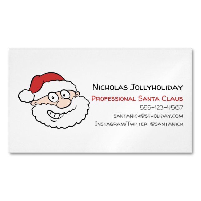 Professionell Jultomten Funny Informell Tecknad Magnetiska Visitkort (Framsida)