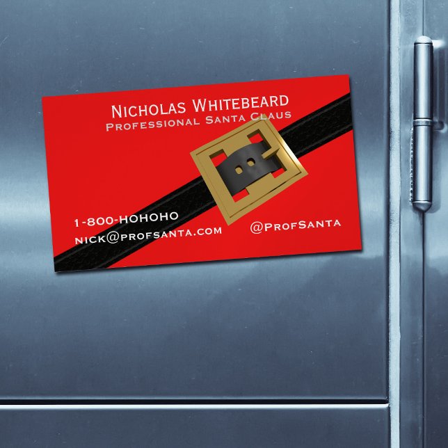 Professionell Jultomten Magnetiska Affärskort Visitkortmagnet (Perfect magnetic business cards for Professional Santas. Just add your contact details 🎄)