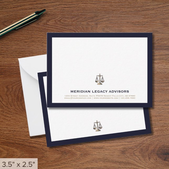 Professionell Justice  Logotyp Business Note Card Anteckningskort (Skapare uppladdad)
