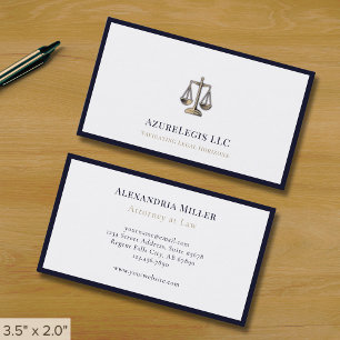 Professionell Justice Scales Navy Blue Gräns Visitkort
