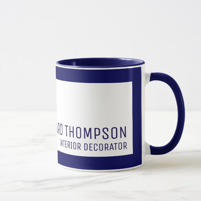 professionell kaffe mugg med blå gräns (Höger)