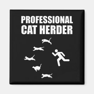 Professionell Katt Herder Funny Samlare Katt Magnet