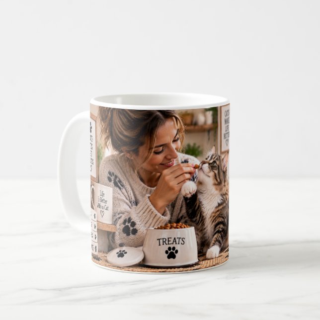 Professionell Kattförstörare Rolig Kattmugg Kaffemugg (Framsida vänster)