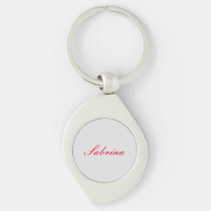 Professionell klassisk handstil namn anpassningsba swirl silverfärgad nyckelring