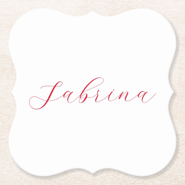 Professionell klassisk handstil namn anpassningsba underlägg papper (Framsida)