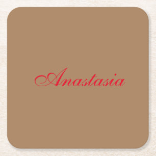 Professionell klassisk handstil namn anpassningsba underlägg papper kvadrat