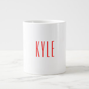 Professionell klassisk handstil, vit namn jumbo mugg