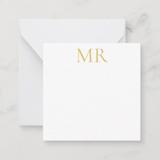 Professionell Klassisk Monogram Minimalistisk Enke Anteckningskort (Framsida)